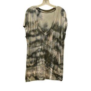 Women's Merona Greenish Custom Bleach Dye V-neck T-shirt Size XL